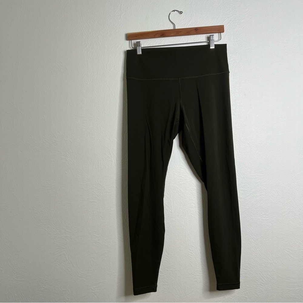 Lululemon Women's Dark Green High-Rise Activewear Athletic Leggings Size 12